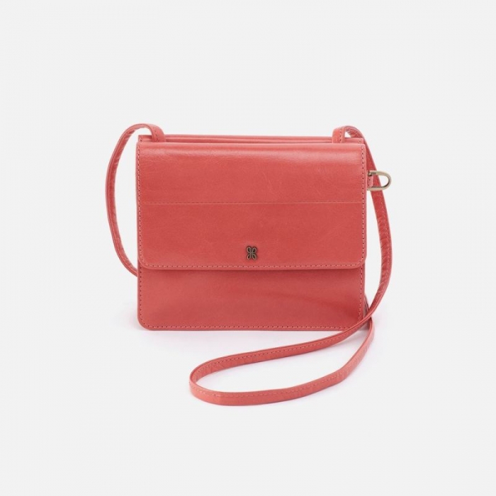 Hobo Women's Jill Wallet Crossbody in Polished Leather - Cherry Blossom | New Arrivals