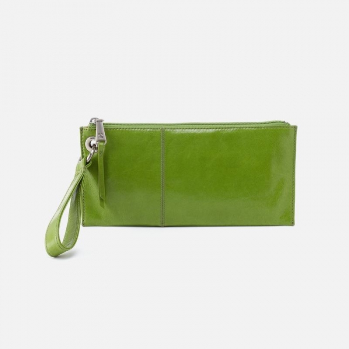 Hobo Women's Vida Wristlet in Polished Leather - Garden Green | New Arrivals