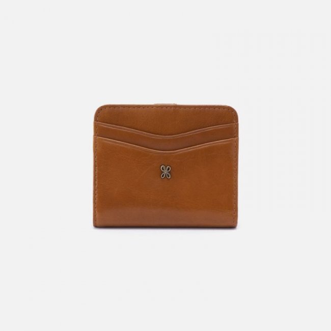 Hobo Women's Max Mini Bifold Compact Wallet in Polished Leather - Truffle | New Arrivals