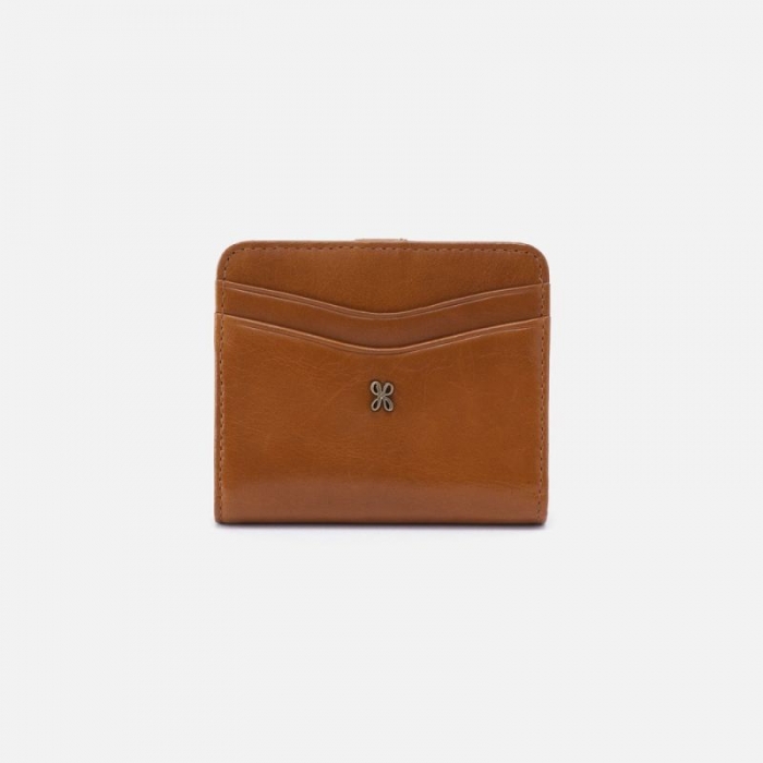 Hobo Women's Max Mini Bifold Compact Wallet in Polished Leather - Truffle | New Arrivals