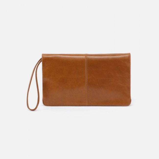 Hobo Women's Evolve Wristlet in Polished Leather - Truffle | New Arrivals