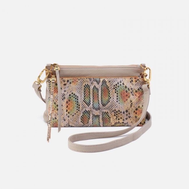 Hobo Women's Darcy Double Crossbody in Pebbled Leather - Taupe | New Arrivals