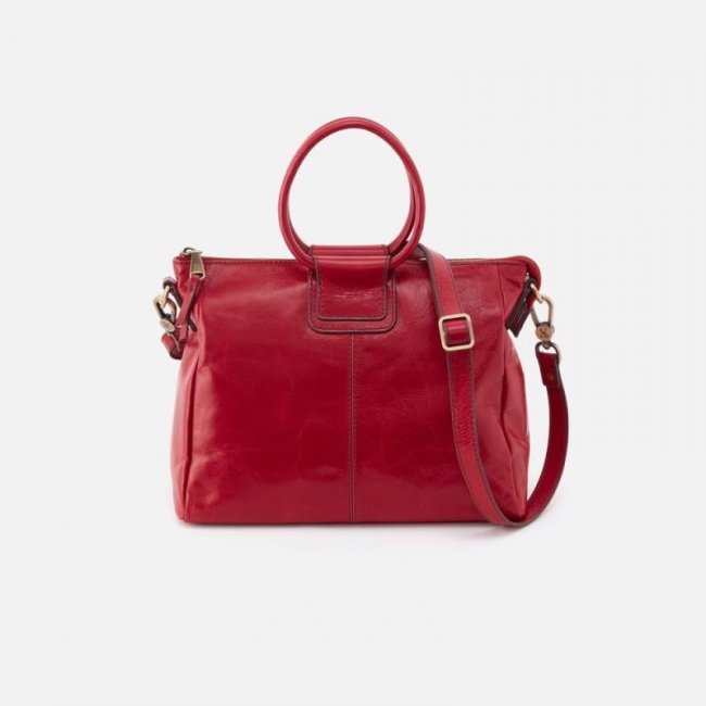 Hobo Women's Sheila Medium Satchel in Polished Leather - Claret | New Arrivals