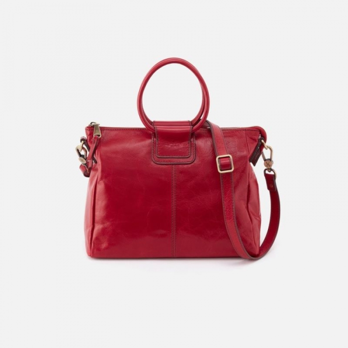 Hobo Women's Sheila Medium Satchel in Polished Leather - Claret | New Arrivals