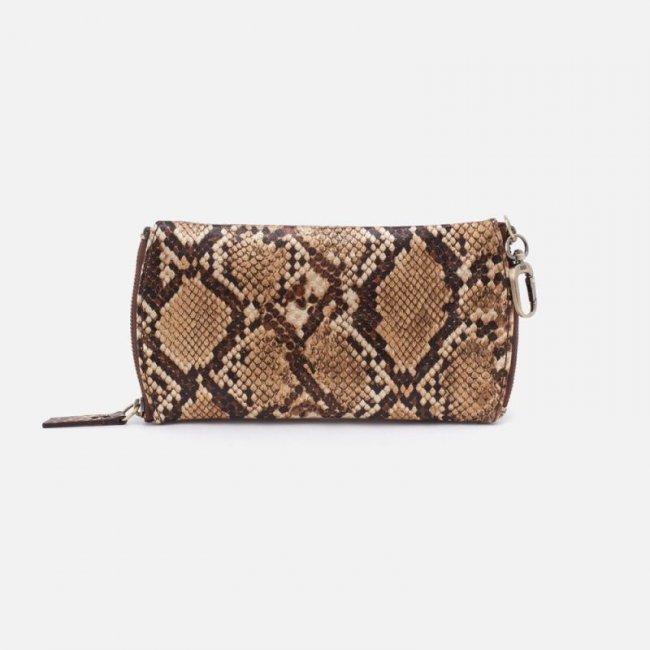 Hobo Women's Spark Double Eyeglass Case in Printed Leather - Golden Snake | New Arrivals