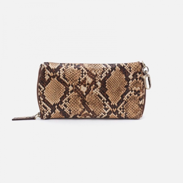 Hobo Women's Spark Double Eyeglass Case in Printed Leather - Golden Snake | New Arrivals