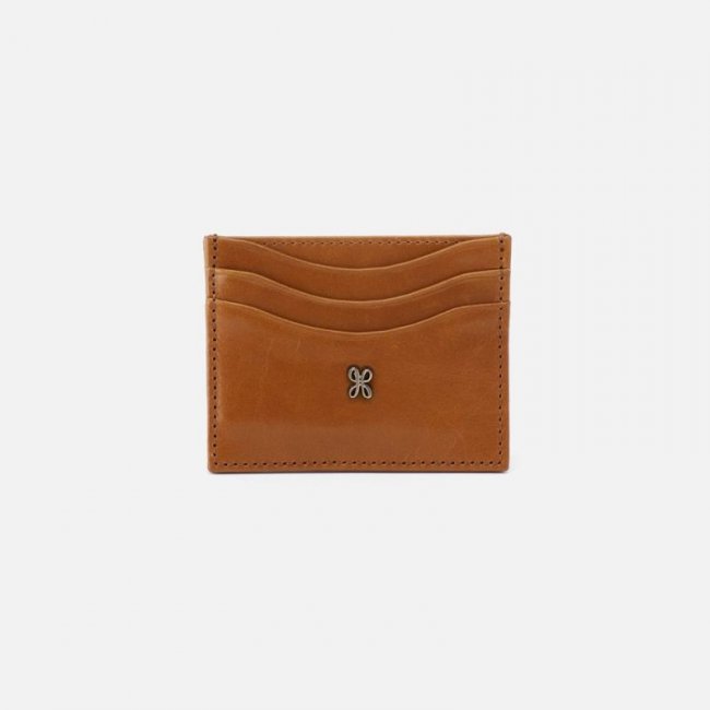 Hobo Women's Max Card Case in Polished Leather - Truffle | New Arrivals