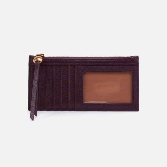 Hobo Women's Carte Card Case in Pebbled Leather - Ruby Wine | New Arrivals