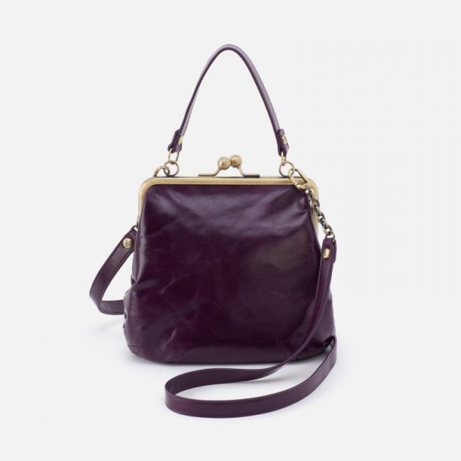 Hobo Women's Alba Crossbody in Polished Leather - Deep Purple | New Arrivals