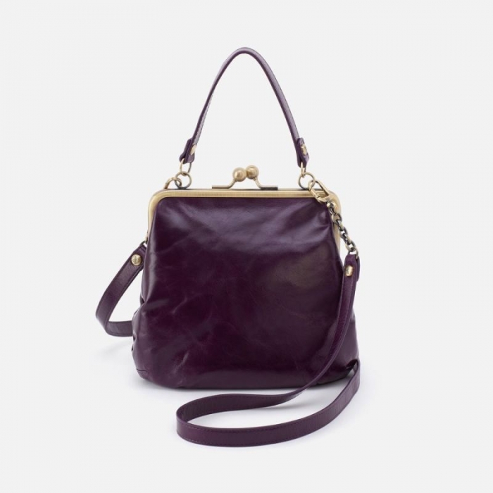 Hobo Women's Alba Crossbody in Polished Leather - Deep Purple | New Arrivals