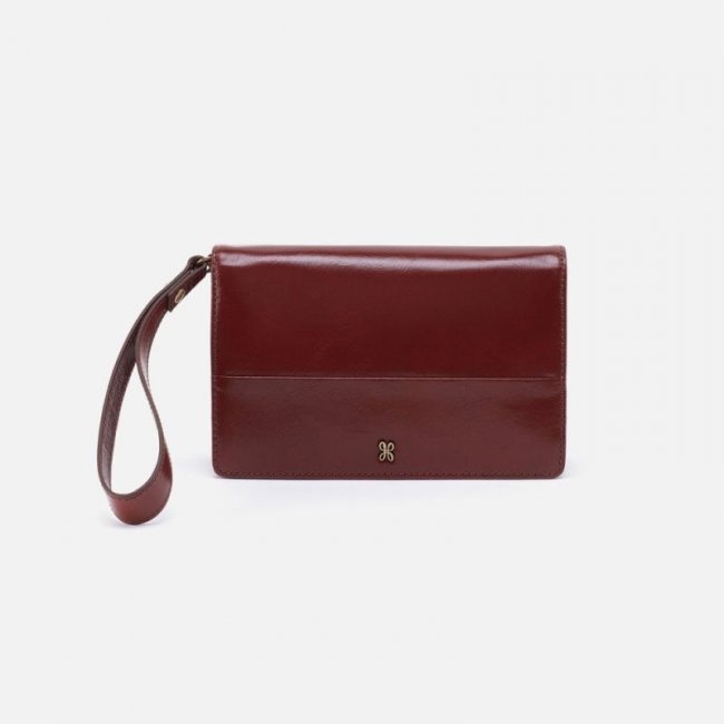 Hobo Women's Jill Wristlet in Polished Leather - Henna | New Arrivals