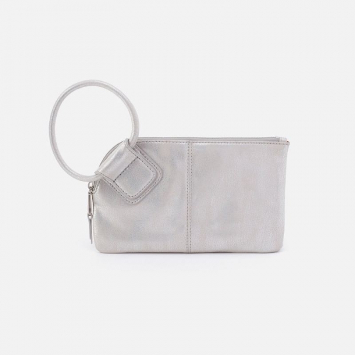 Hobo Women's Sable Wristlet in Metallic Leather - Silver | New Arrivals