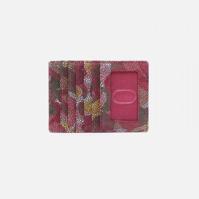 Hobo Women's Euro Slide Card Case in Printed Leather - Abstract Foliage | New Arrivals