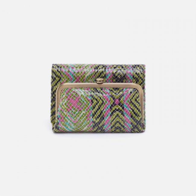 Hobo Women's Robin Compact Wallet in Printed Leather - Geo Diamond Print | New Arrivals