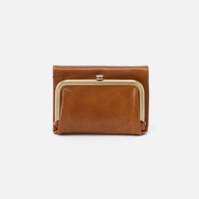 Hobo Women's Robin Compact Wallet in Polished Leather - Truffle | New Arrivals