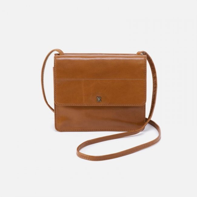 Hobo Women's Jill Wallet Crossbody in Polished Leather - Truffle | New Arrivals