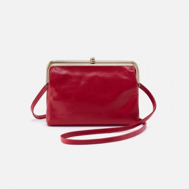 Hobo Women's Lauren Crossbody in Polished Leather - Claret | New Arrivals