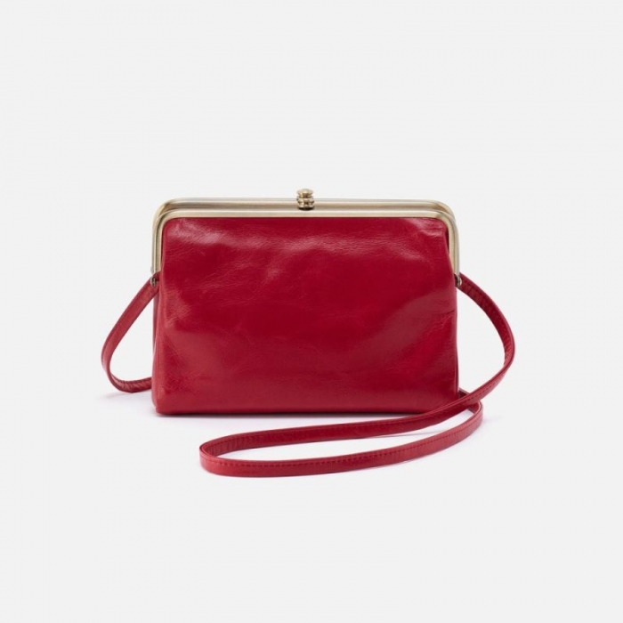 Hobo Women's Lauren Crossbody in Polished Leather - Claret | New Arrivals