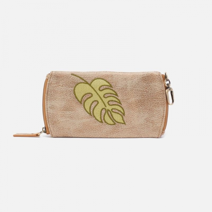 Hobo Women's Spark Double Eyeglass Case in Metallic Leather - Gold Leaf | New Arrivals