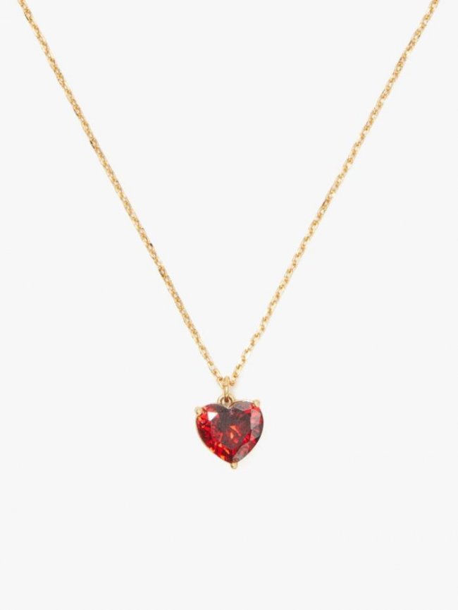 Kate Spade Women's Garnet/Gold My Love January Heart Pendant | Canada