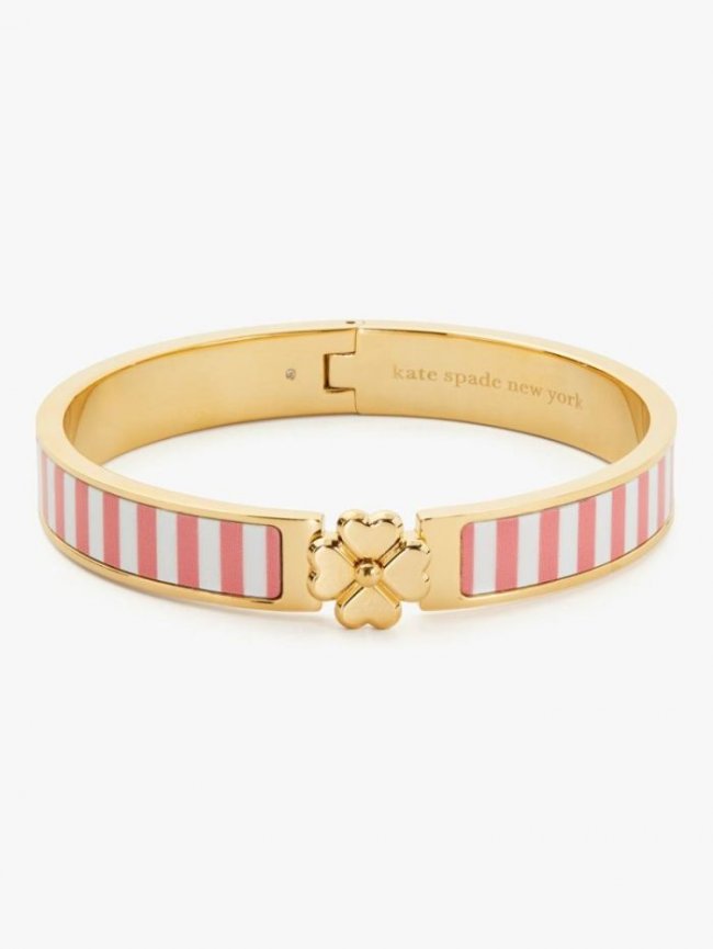 Kate Spade Women's Coral Lipstick Heritage Spade Flower Hinged Bangle | Canada