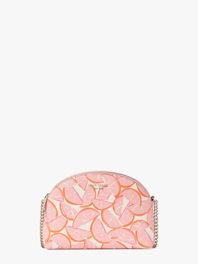 Kate Spade Women's Pink Multi. Spencer Grapefruit Double-Zip Dome Crossbody | Canada
