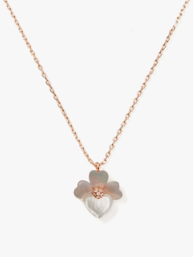 Kate Spade Women's Cream Multi/Rose Gold Precious Pansy Mini Pendant | Canada