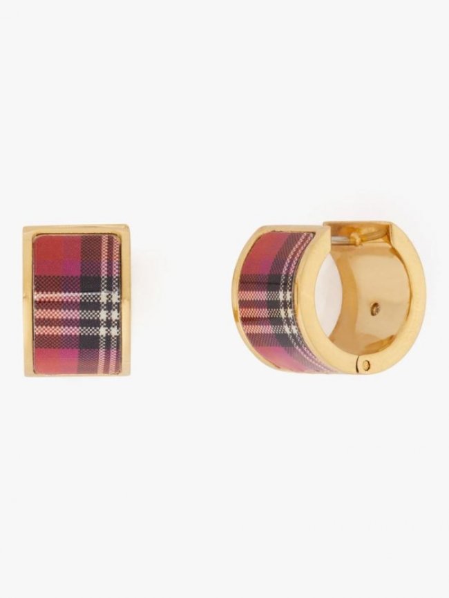 Kate Spade Women's Foliage Plaid Heritage Spade Flower Huggies | Canada