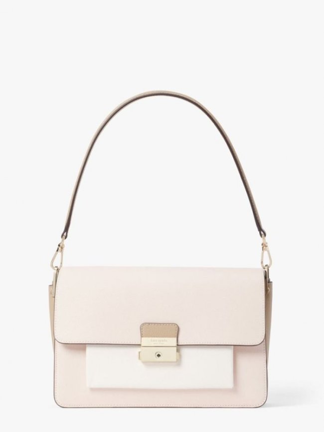 Kate Spade Women's Blue Multi Spade Flower Jacquard Stripe Medium Bucket Bag | Canada New Arrivals