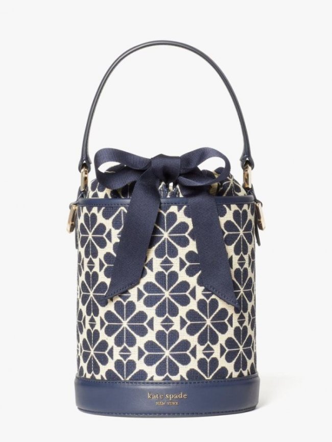 Kate Spade Women's Blue Multi Spade Flower Jacquard Picnic Small Bucket Bag | Canada