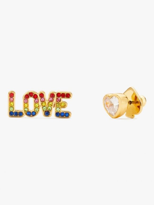 Kate Spade Women's Multi Rainbow Love Asymmetrical Studs | Canada