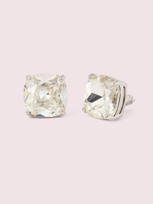 Kate Spade Women's Clear/Silver Small Square Studs | Canada