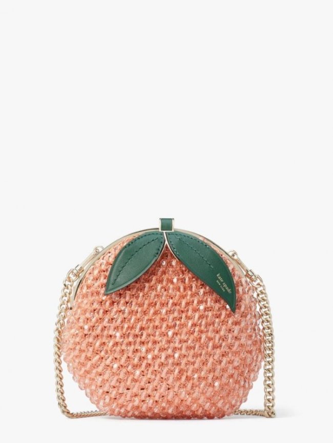 Kate Spade Women's Guava Juice Bellini Embellished Crochet 3D Peach Crossbody | Canada