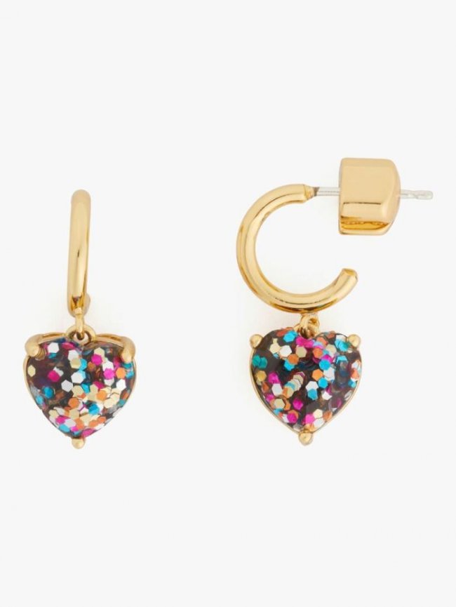 Kate Spade Women's Multi Glitter My Love Glitter Heart Huggies | Canada