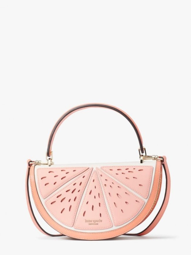Kate Spade Women's Pink Moon Squeeze Wicker 3D Grapefruit Crossbody | Canada