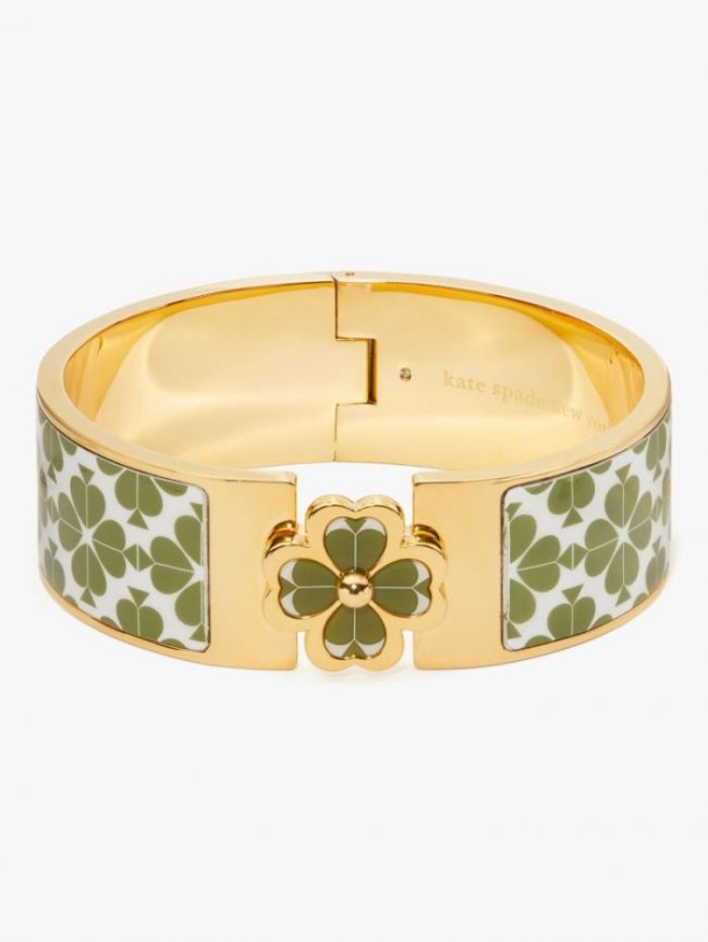 Kate Spade Women's Courtyard Heritage Spade Flower Wide Hinged Bangle | Canada