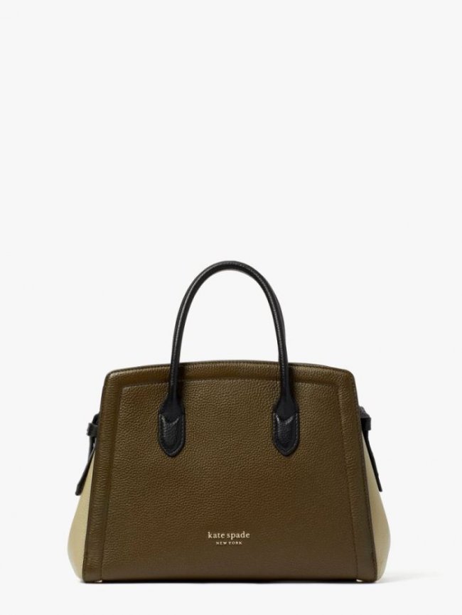 Kate Spade Women's Duck Green Multi Knott Colorblocked Medium Satchel | Canada New Arrivals