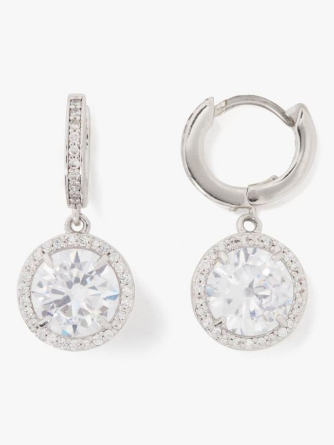 Kate Spade Women's Clear/Silver. Something Sparkly Spade Huggies | Canada