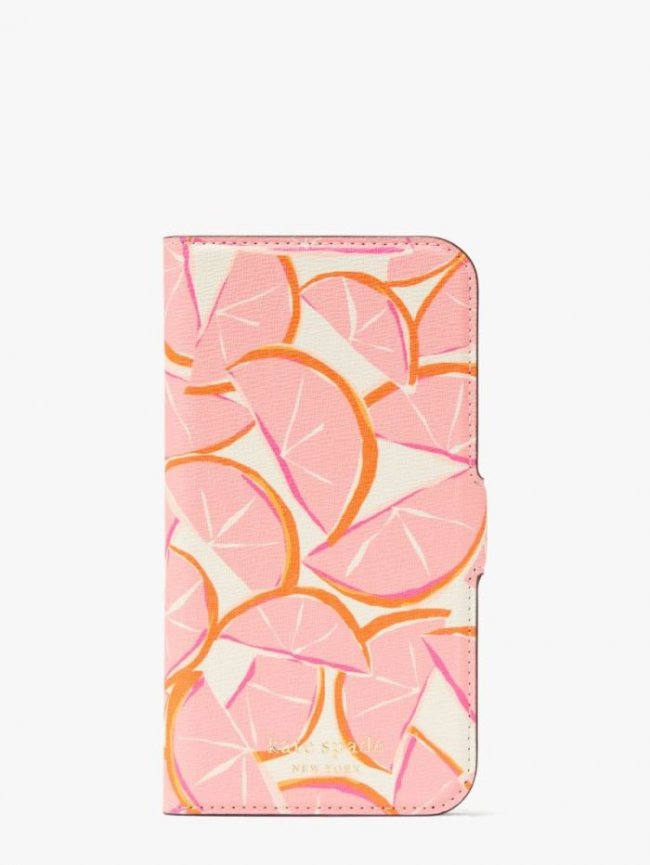 Kate Spade Women's Pink Multi. Spencer Grapefruit Iphone 13 Pro Magnetic Wrap Folio Case | Canada