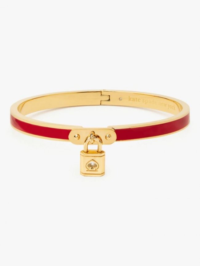 Kate Spade Women's Red. Lock And Spade Charm Bangle | Canada