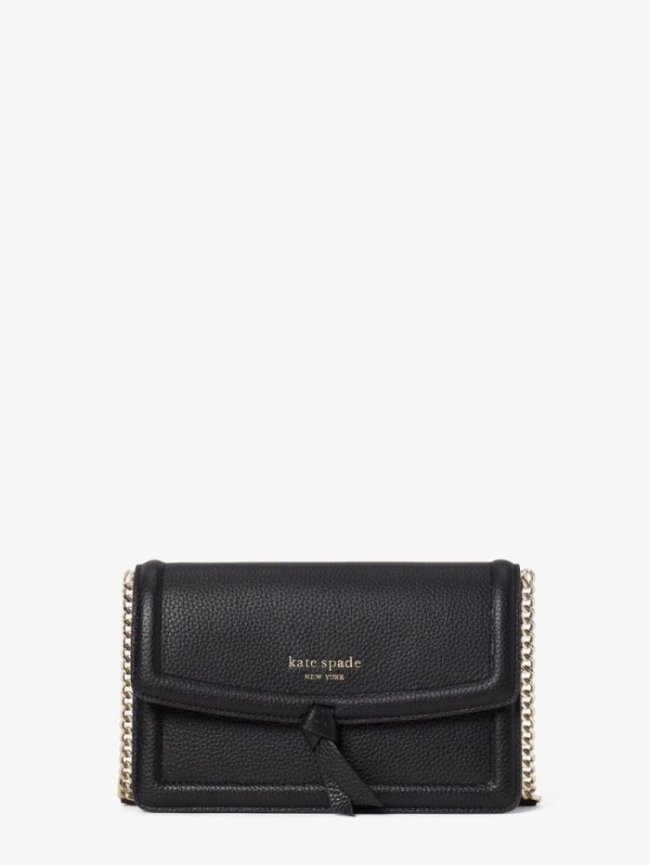 Kate Spade Women's Black Knott Flap Crossbody | Canada