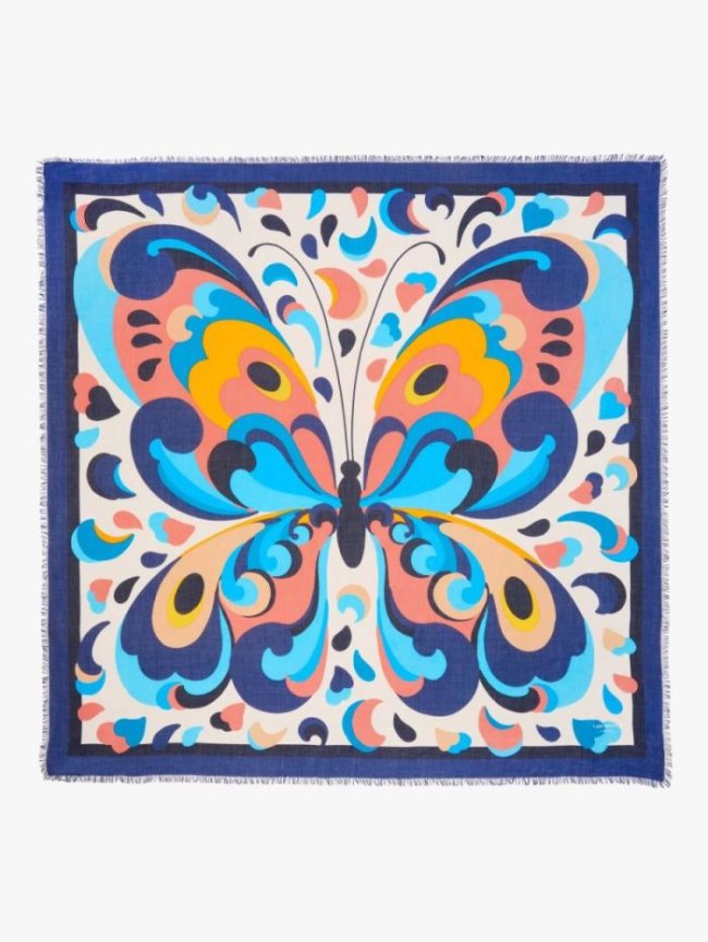 Kate Spade Women's 831 Pale Peach (March) Butterfly Square Scarf | Canada