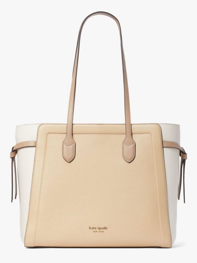 Kate Spade Women's Cream Multi Spade Flower Jacquard Everything Stripe Medium Tote | Canada New Arrivals