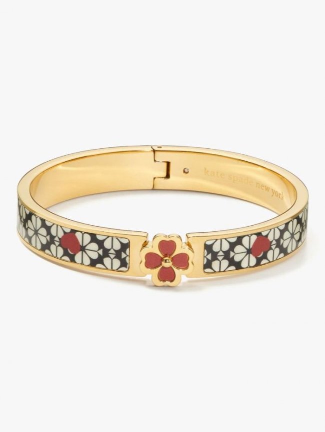 Kate Spade Women's Cream Sp Flw Hrt Heritage Spade Flower Hinged Bangle | Canada