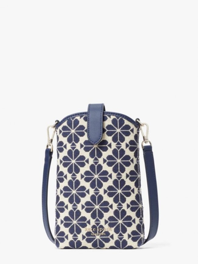 Kate Spade Women's Blue Multicolor Spade Flower Jacquard North South Crossbody | Canada