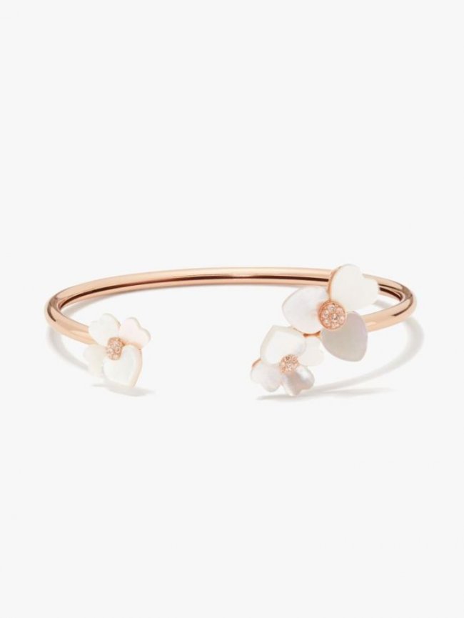 Kate Spade Women's Cream Multi/Rose Gold Precious Pansy Flex Cuff | Canada