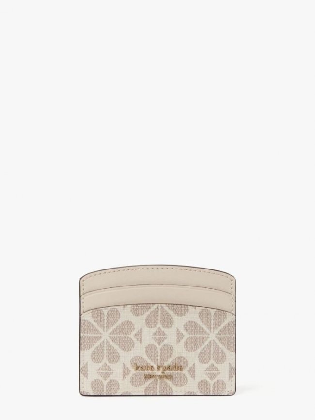Kate Spade Women's Parchment Multi Spade Flower Coated Canvas Cardholder | New Arrivals