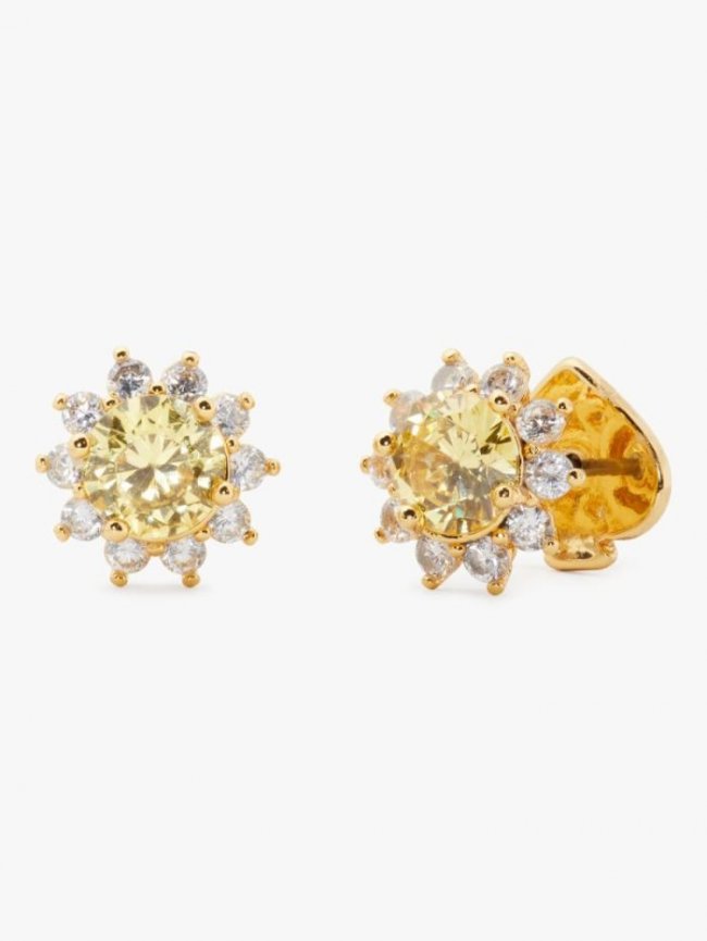 Kate Spade Women's Yellow. Sunny Stone Halo Studs | Canada