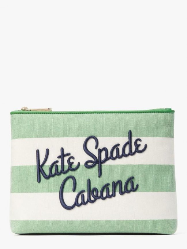 Kate Spade Women's Green Multi. Cabana Canvas Pouch | Canada