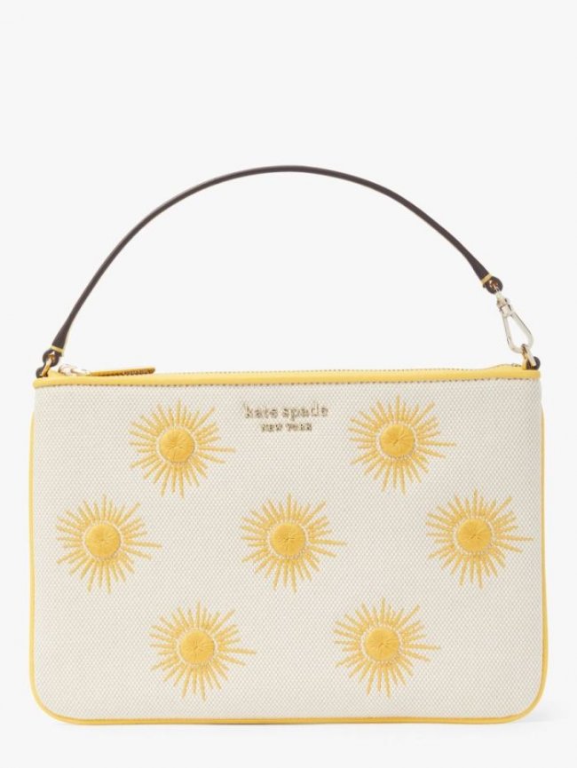 Kate Spade Women's Morning Light Multi Sunkiss Embroidered Canvas Sun Pouch Wristlet | Canada